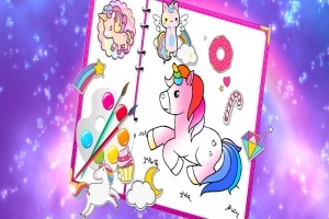 Fabulous Cute Unicorn: Coloring Book
